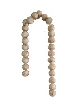 Faux Fur Sphere Statement Scarf, Beige, 60", Plush Pom Poms